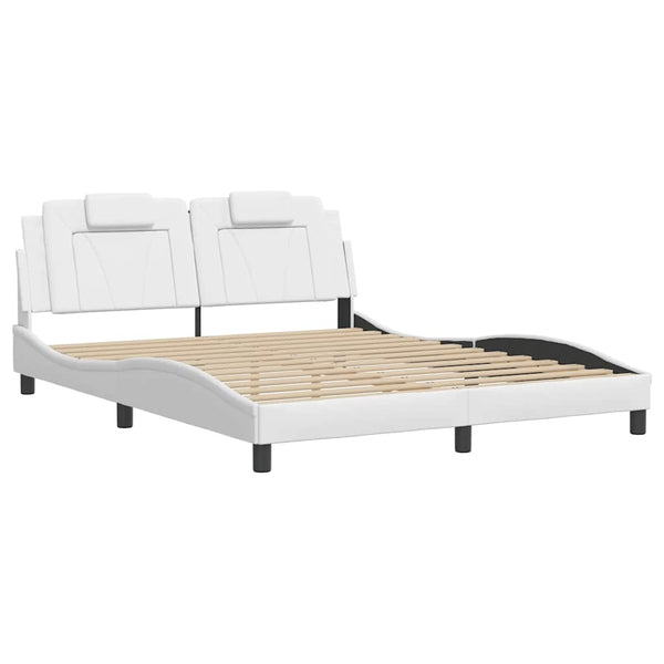 vidaXL Cadre de lit "Viana" sans matelas Blanc 160x200 cm Similicuir
