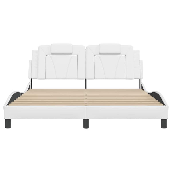 vidaXL Cadre de lit "Viana" sans matelas Blanc 160x200 cm Similicuir