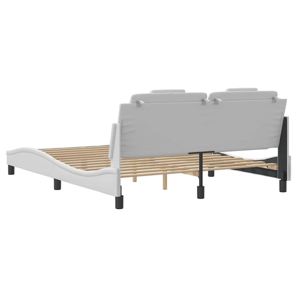 vidaXL Cadre de lit "Viana" sans matelas Blanc 160x200 cm Similicuir