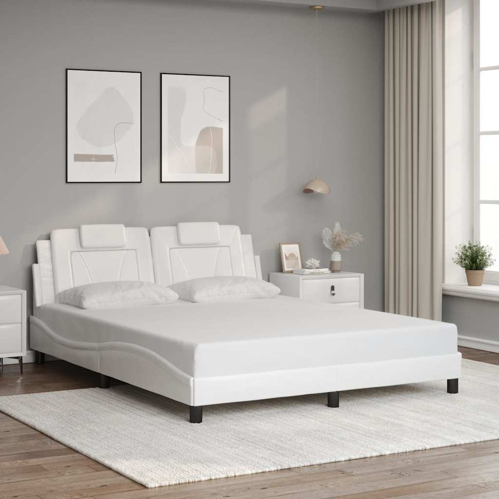vidaXL Cadre de lit "Viana" sans matelas Blanc 160x200 cm Similicuir