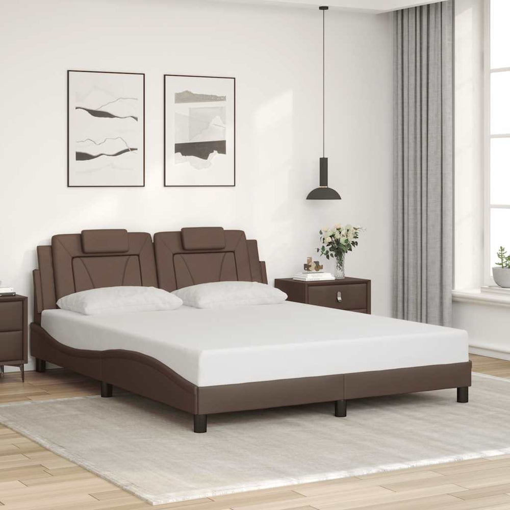 Bettgestell Viana Braun 160x200 cm Kunstleder