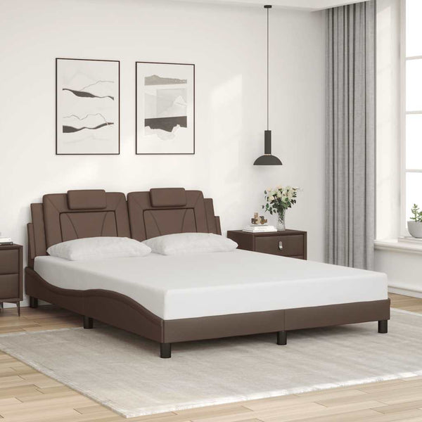 vidaXL Cadre de lit "Viana" sans matelas marron 160x200 cm similicuir