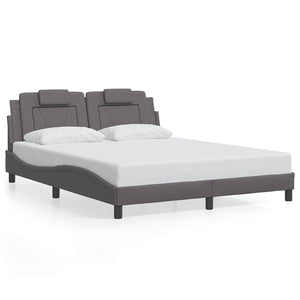 Bettgestell Viana 160x200 cm Grau Kunstleder