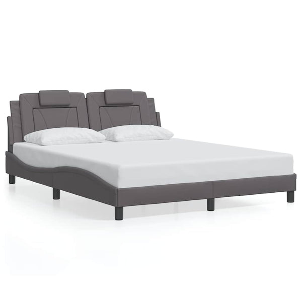 Bettgestell Viana 160x200 cm Grau Kunstleder