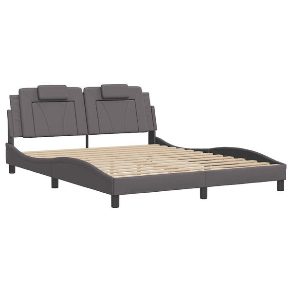 Bettgestell Viana 160x200 cm Grau Kunstleder