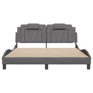 Bettgestell Viana 160x200 cm Grau Kunstleder