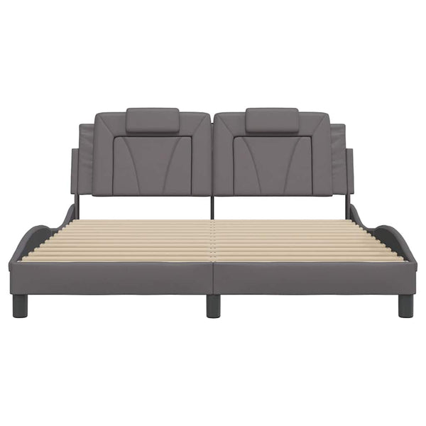 Bettgestell Viana 160x200 cm Grau Kunstleder