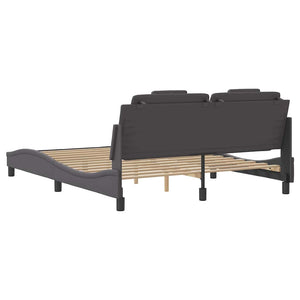 Bettgestell Viana 160x200 cm Grau Kunstleder
