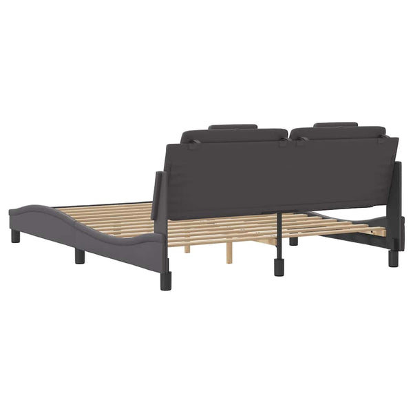 Bettgestell Viana 160x200 cm Grau Kunstleder