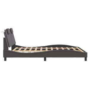 Bettgestell Viana 160x200 cm Grau Kunstleder