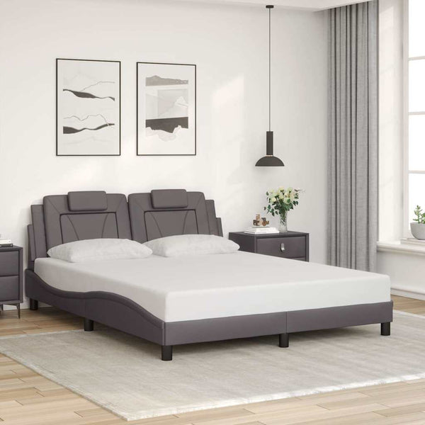 Bettgestell Viana 160x200 cm Grau Kunstleder