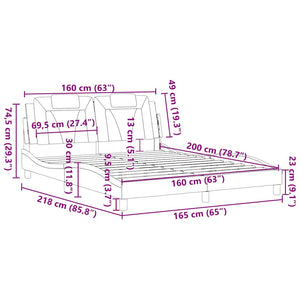 Bettgestell Viana Cappuccino-Braun 160x200 cm