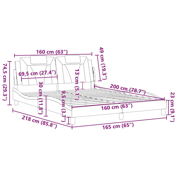 Bettgestell Viana Cappuccino-Braun 160x200 cm