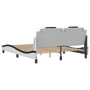 Bettgestell Viana 160x200 cm Kunstleder Weiß/Schwarz