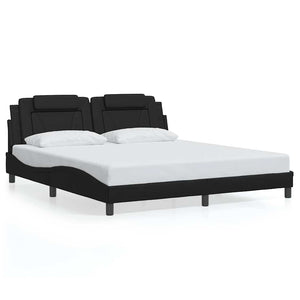 Bettgestell Viana 180x200 cm Kunstleder Schwarz
