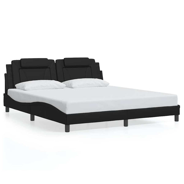 Bettgestell Viana 180x200 cm Kunstleder Schwarz