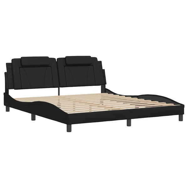 Bettgestell Viana 180x200 cm Kunstleder Schwarz