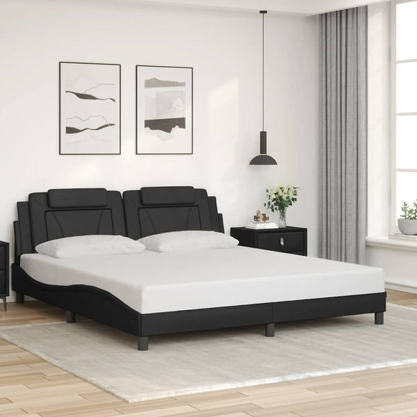 Bettgestell Viana 180x200 cm Kunstleder Schwarz