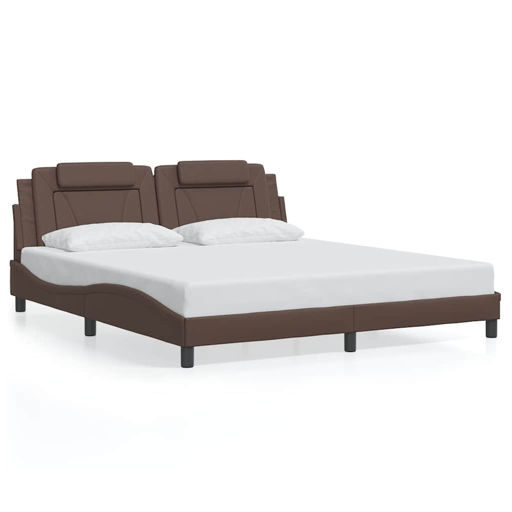 Bettgestell Viana Braun 180x200 cm Kunstleder