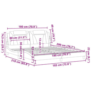 Bettgestell Viana Braun 180x200 cm Kunstleder