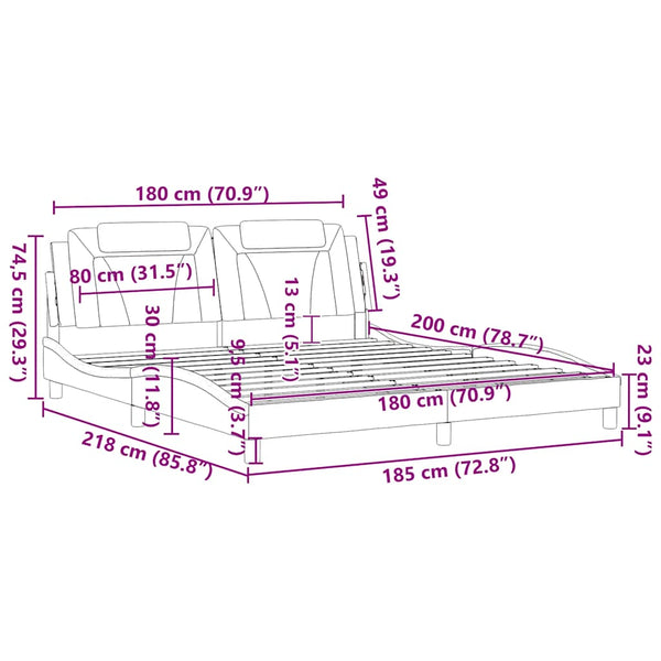 Bettgestell Viana Braun 180x200 cm Kunstleder