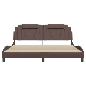 Bettgestell Viana Braun 180x200 cm Kunstleder