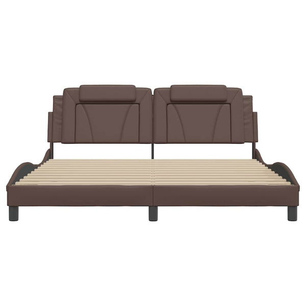 Bettgestell Viana Braun 180x200 cm Kunstleder