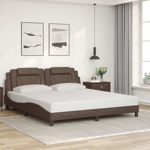Bettgestell Viana Braun 180x200 cm Kunstleder