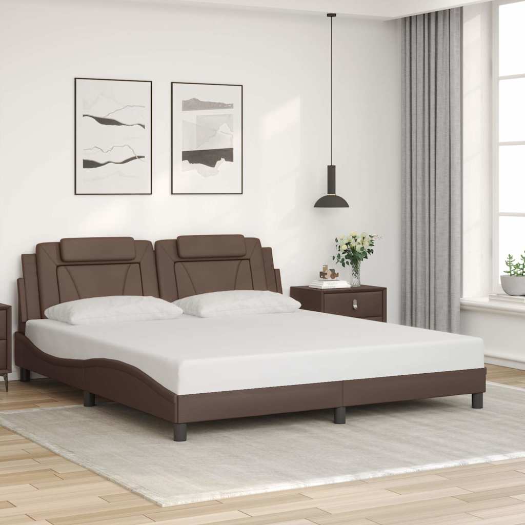Bettgestell Viana Braun 180x200 cm Kunstleder