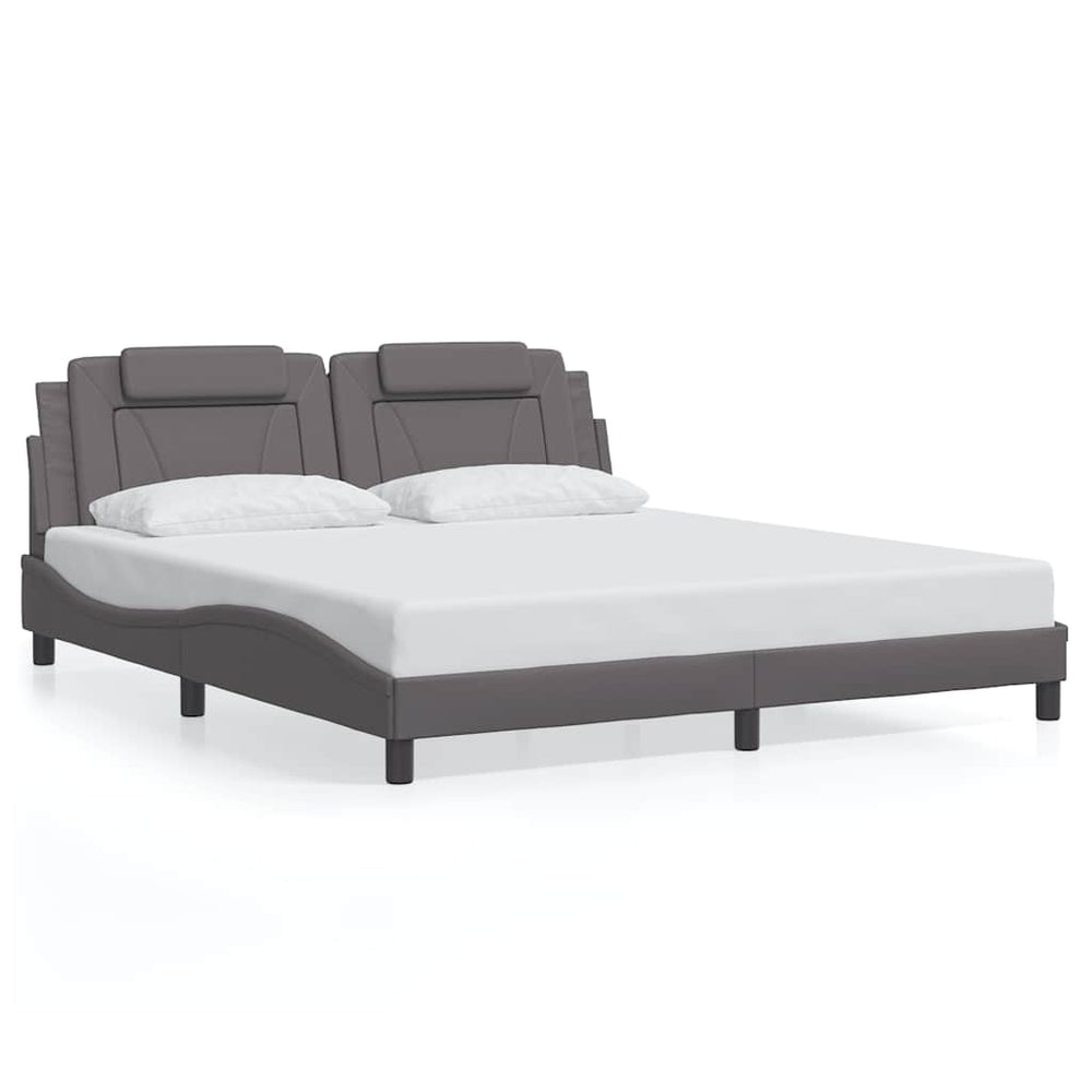 Bettgestell Viana Grau 180x200 cm Kunstleder