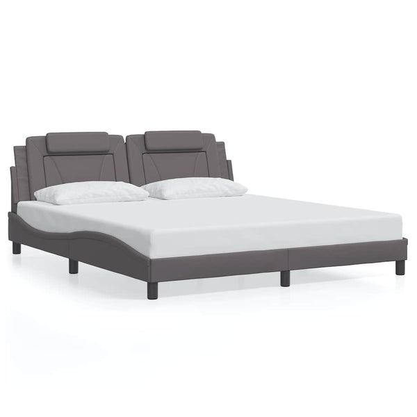 Bettgestell Viana Grau 180x200 cm Kunstleder