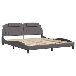 Bettgestell Viana Grau 180x200 cm Kunstleder