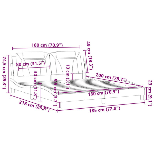 Bettgestell Viana Grau 180x200 cm Kunstleder