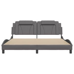 Bettgestell Viana Grau 180x200 cm Kunstleder