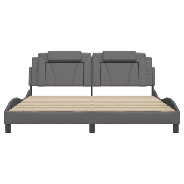Bettgestell Viana Grau 180x200 cm Kunstleder