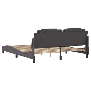 Bettgestell Viana Grau 180x200 cm Kunstleder