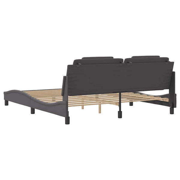 Bettgestell Viana Grau 180x200 cm Kunstleder