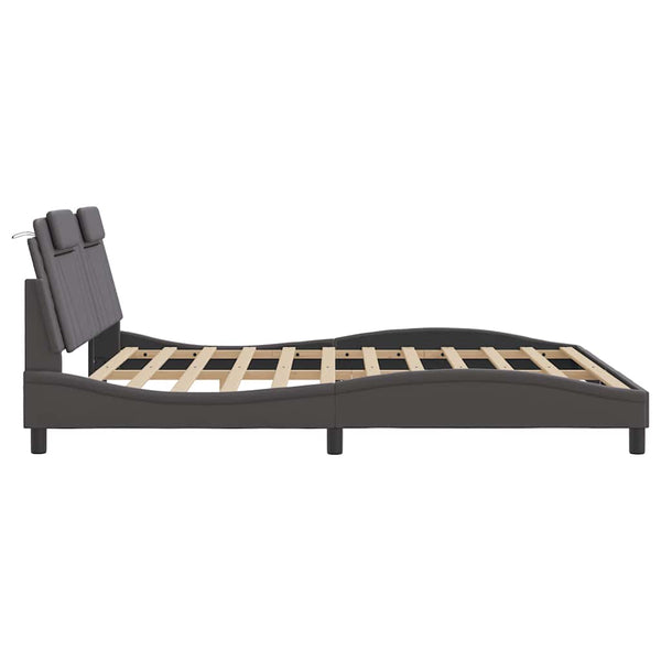 Bettgestell Viana Grau 180x200 cm Kunstleder