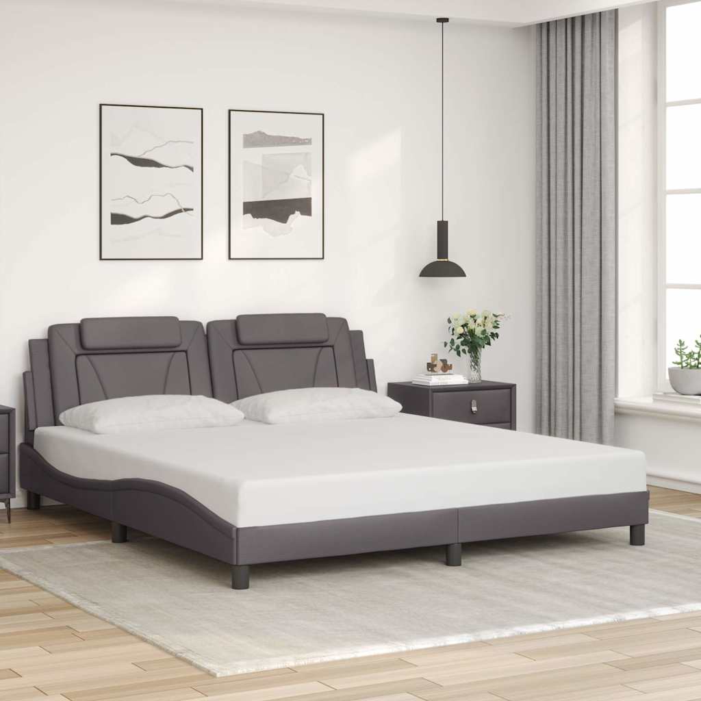 Bettgestell Viana Grau 180x200 cm Kunstleder