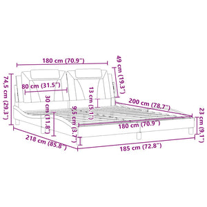 Bettgestell Viana Cappuccino-Braun 180x200 cm