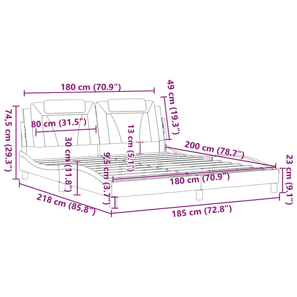 Bettgestell Viana Cappuccino-Braun 180x200 cm