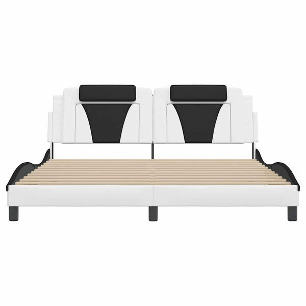 Bettgestell Viana 180x200 cm Kunstleder Weiß/Schwarz