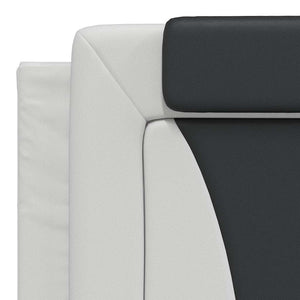 Bettgestell Viana 180x200 cm Kunstleder Weiß/Schwarz