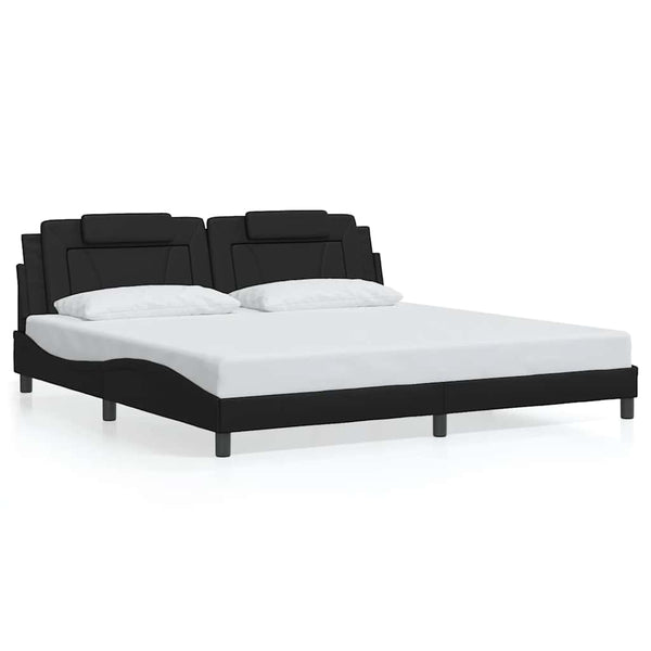 Bettgestell Viana 200x200 cm Schwarz Kunstleder