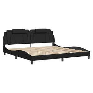 Bettgestell Viana 200x200 cm Schwarz Kunstleder