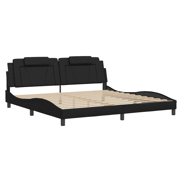 Bettgestell Viana 200x200 cm Schwarz Kunstleder