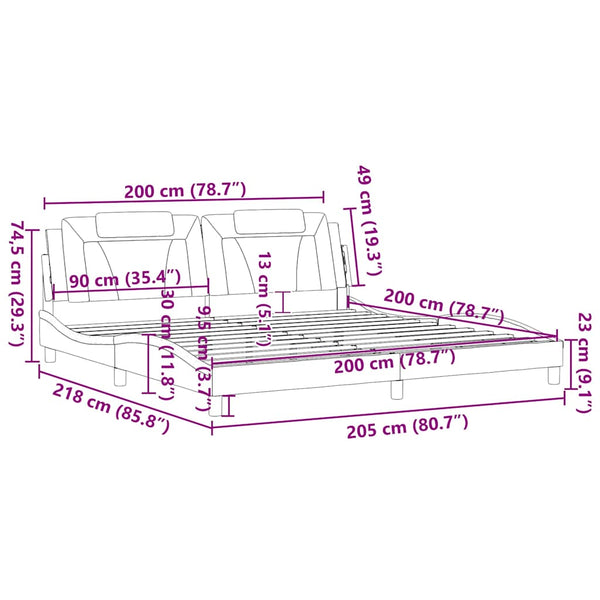 Bettgestell Viana 200x200 cm Schwarz Kunstleder