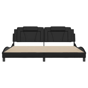 Bettgestell Viana 200x200 cm Schwarz Kunstleder