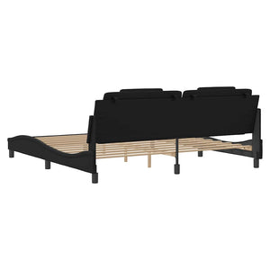 Bettgestell Viana 200x200 cm Schwarz Kunstleder