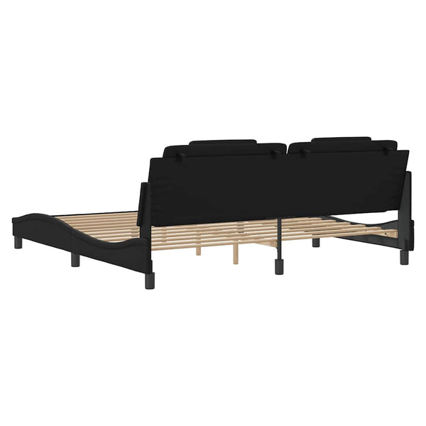 Bettgestell Viana 200x200 cm Schwarz Kunstleder